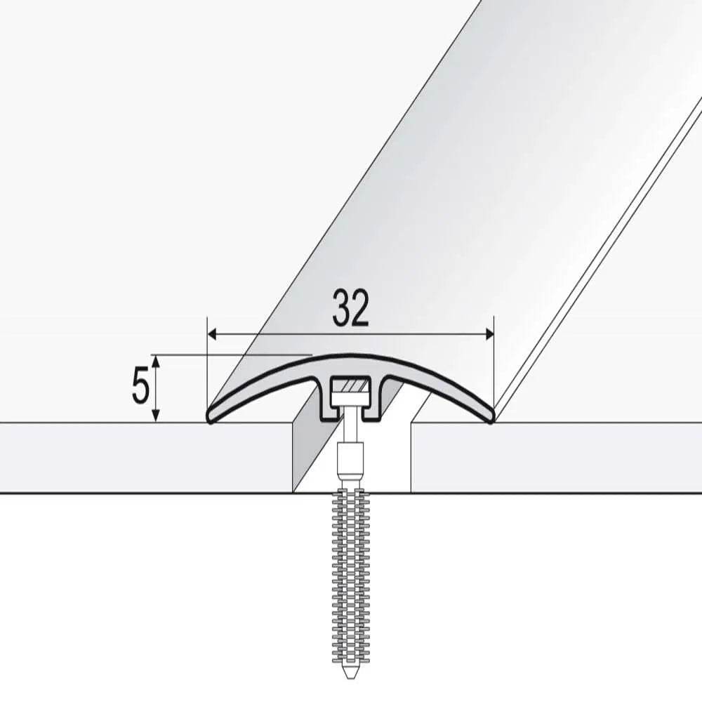- E66 32mm PVC Wood Effect Door Threshold Strip - Threshold Strip