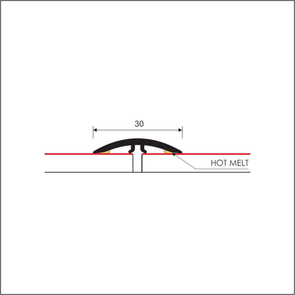 - M-M0300 30mm Pvc Wood Effect Flat Self Adhesive Door Threshold Strip - Strip