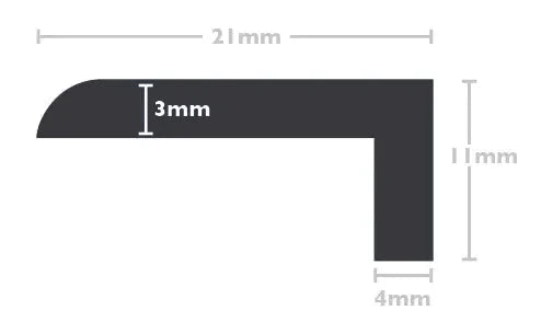 Hampstead Grey L-Shape Stair Nosing for Click Vinyl and LVT Flooring – 2.20m - Inova Stair Nosings