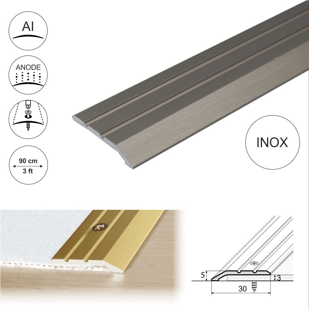 A12 Anodised Aluminium Flat Door Threshold Strip - Inova Stair Nosings