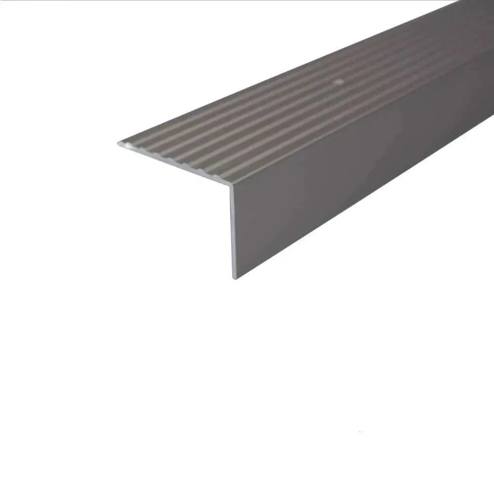 A32 65 x 42mm Anodised Aluminium Non Slip Ribbed Treads Stair Nosing Edge Trim - Inova Stair Nosings
