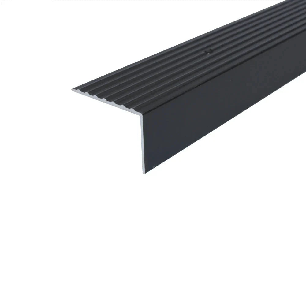 A32 65 x 42mm Anodised Aluminium Non Slip Ribbed Treads Stair Nosing Edge Trim - Inova Stair Nosings