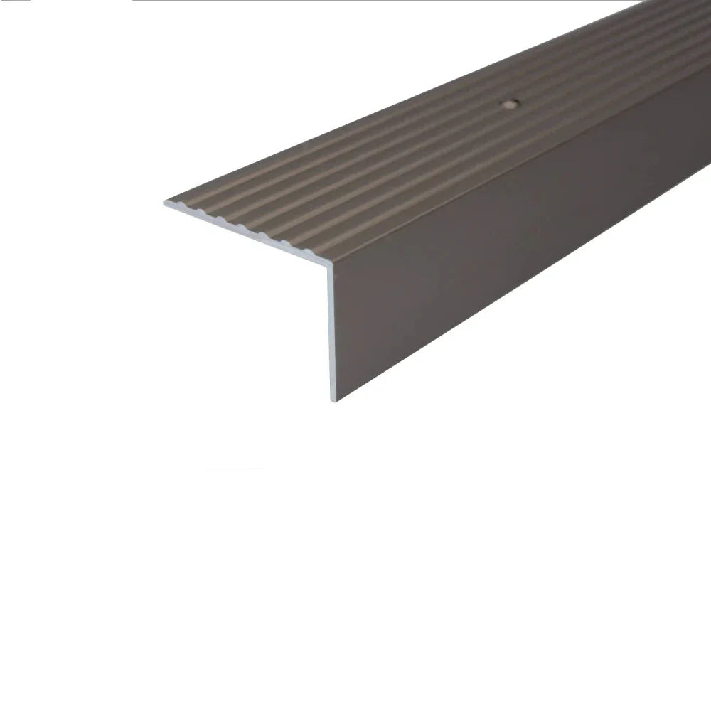 A32 65 x 42mm Anodised Aluminium Non Slip Ribbed Treads Stair Nosing Edge Trim - Inova Stair Nosings