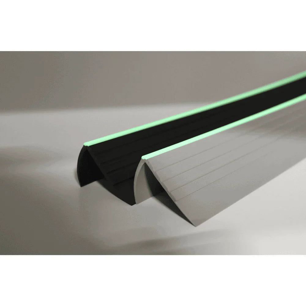 Flexible Luminescent PVC Stair Nosing Non-Slip Glow-in-the-Dark Safety Trim 40x40mm 730-RDFL - Inova Stair Nosings