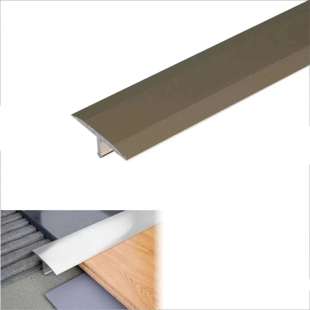 A56 26mm Anodised Aluminium Threshold Trim T Bar Transition Strip For Tiles - Inova Stair Nosings