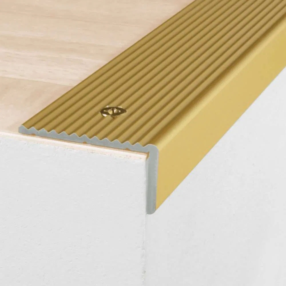 Anodised Aluminium Non Slip Ribbed Treads Stair Nosing Edge Trim 40 x 20mm - Inova Stair Nosings
