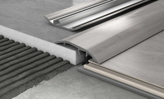 S16 Aluminium Door Bar floor Trim Threshold Cover Strip T bar Adjustable - Inova Stair Nosings
