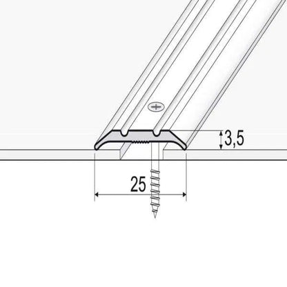 A12 Anodised Aluminium Flat Door Threshold Strip - Inova Stair Nosings