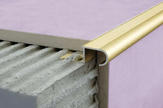 A81 34x11x10mm Aluminum Stair Nosing Edge Trim for Tiles - Inova Stair Nosings