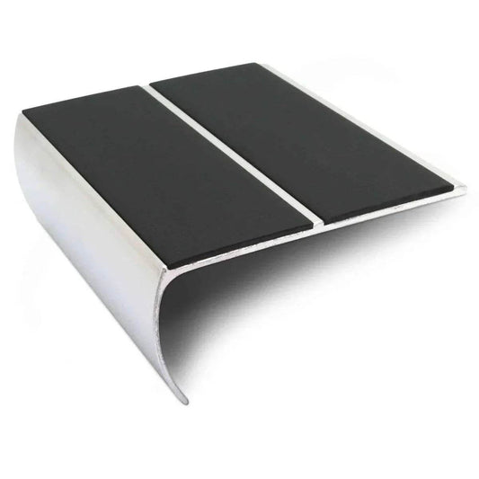  - NSL29 87x40mm Aluminum Non-Slip Stair Nosing with PVC Insert - Aluminium