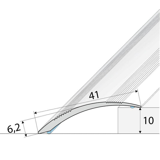  - A48 Anodised Aluminium Self Adhesive Door Threshold Ramp Profile - Aluminium