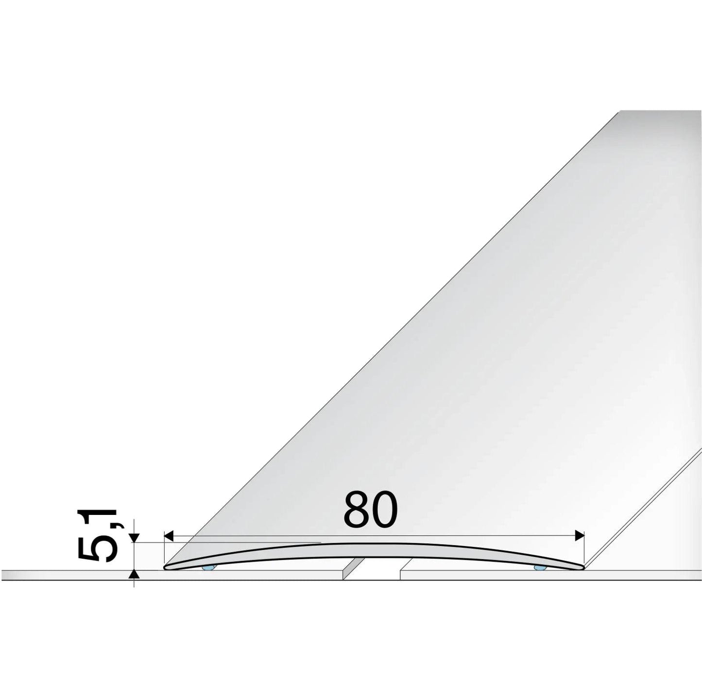  - A71 80mm Anodized Aluminum Self-Adhesive Door Threshold Strip - Aluminium