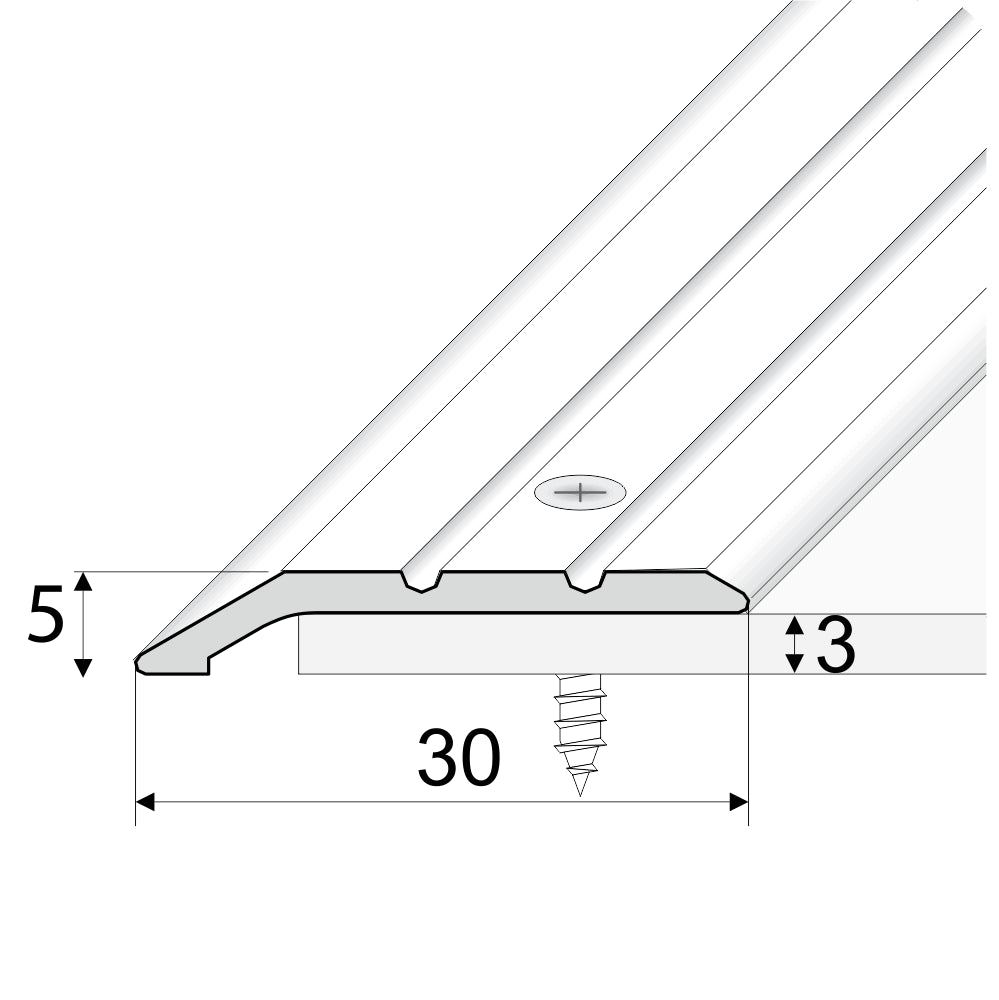 30mm Anodised Aluminium Door Threshold Ramp Profile - Inova Stair Nosings