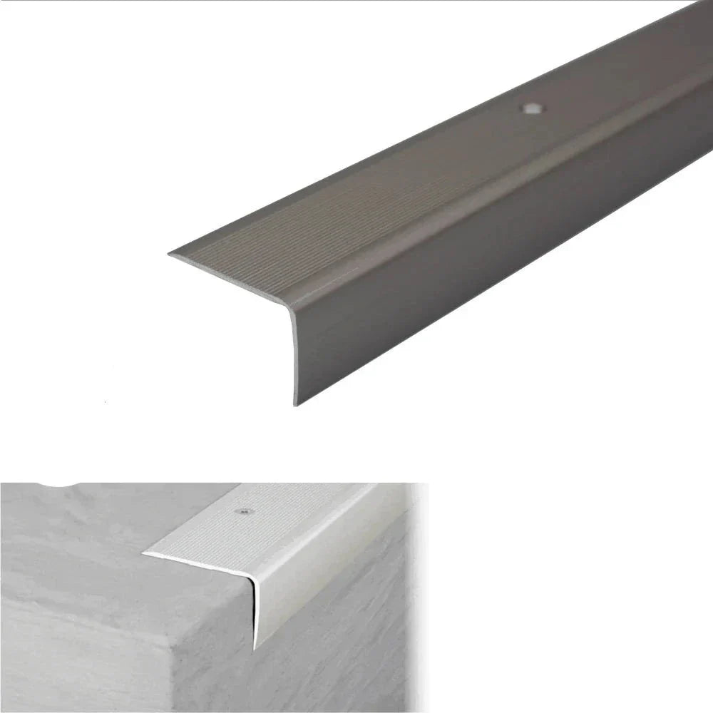A42 Aluminium Non Slip Stair Nosing Edge Trim 41x26.6mm - Inova Stair Nosings