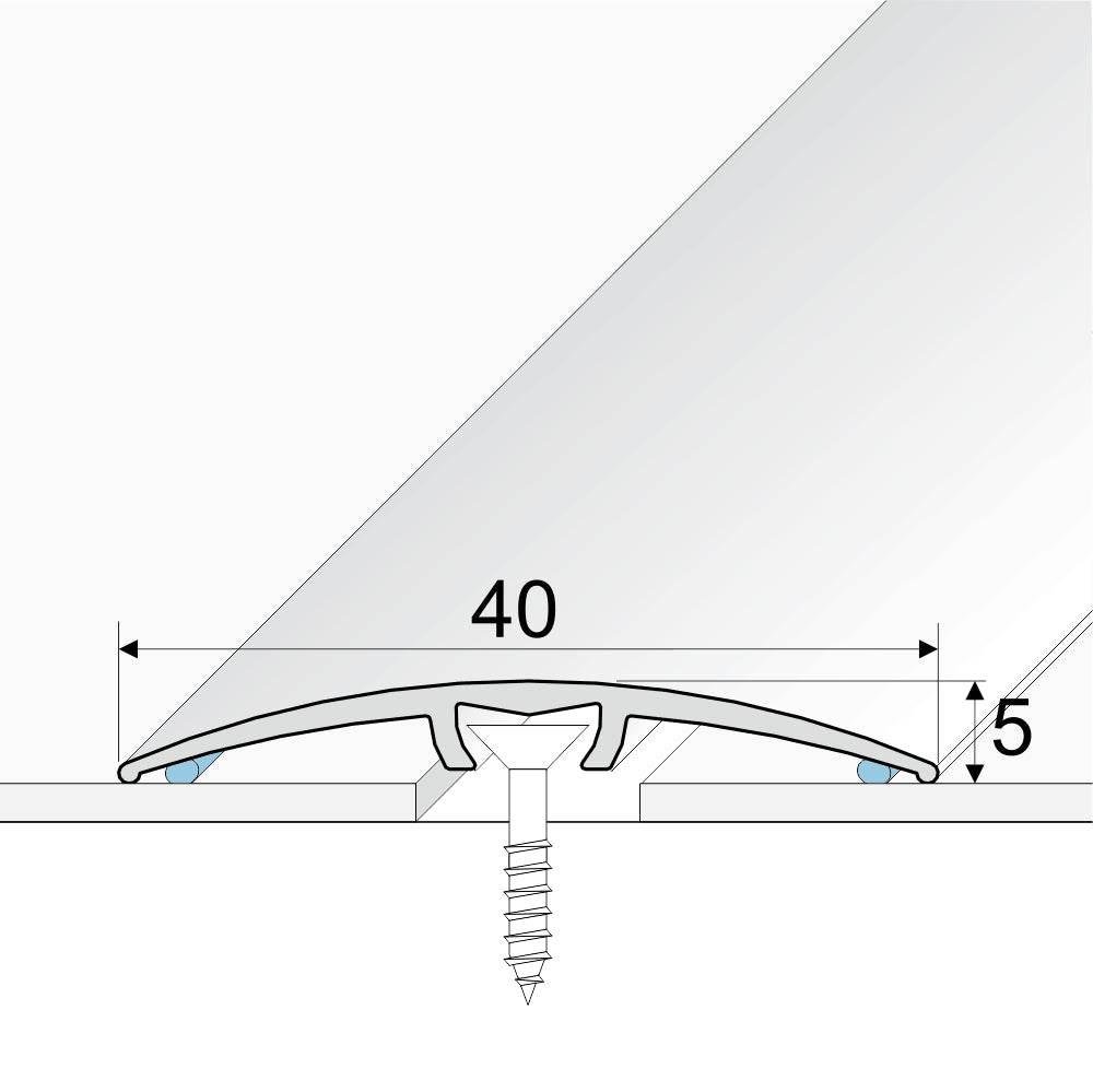  - A64 40mm Anodised Aluminium Door Threshold Strip - Strip