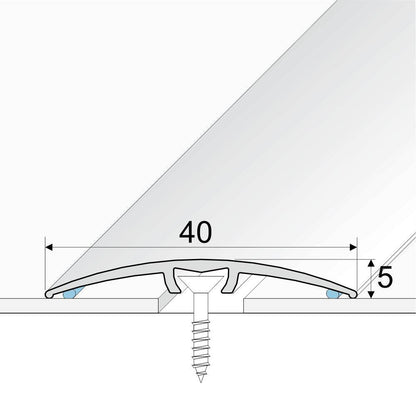  - A64 40mm Anodised Aluminium Door Threshold Strip - Strip