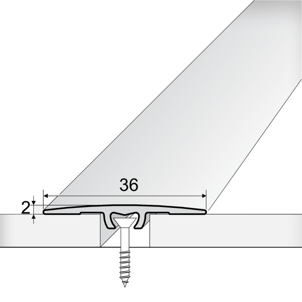 A68 36mm Anodised Aluminium Flat Door Threshold Strip - Inova Stair Nosings