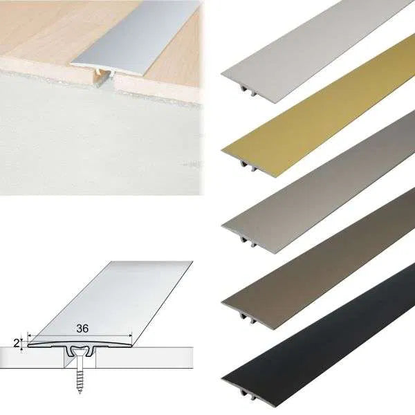 A68 36mm Anodised Aluminium Flat Door Threshold Strip - Inova Stair Nosings