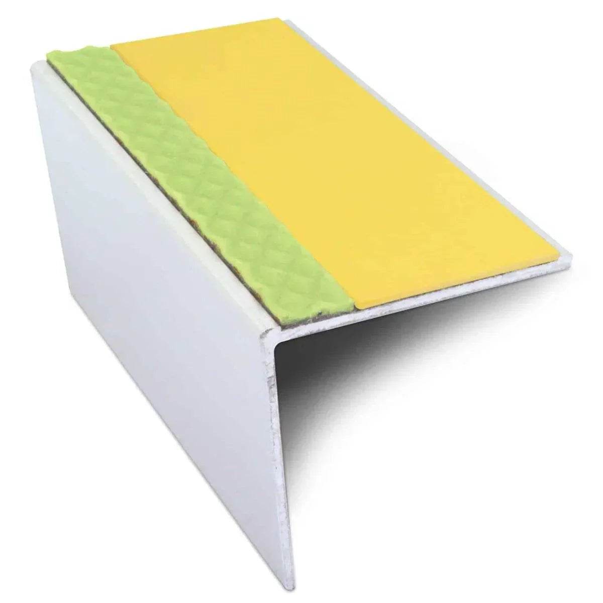  - ASL20 57x55mm DDA Compliant Aluminium Non Slip Stair Nosing Edge Trim With Pvc Insert - 