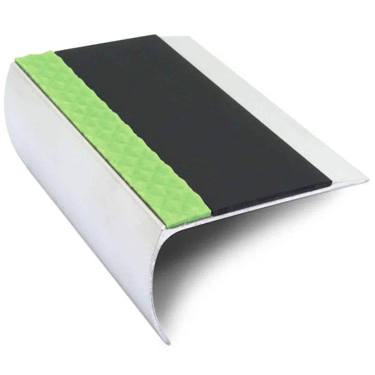  - ASL25 69x40mm Aluminium Non Slip Stair Nosing Edge Trim With Pvc Insert - 