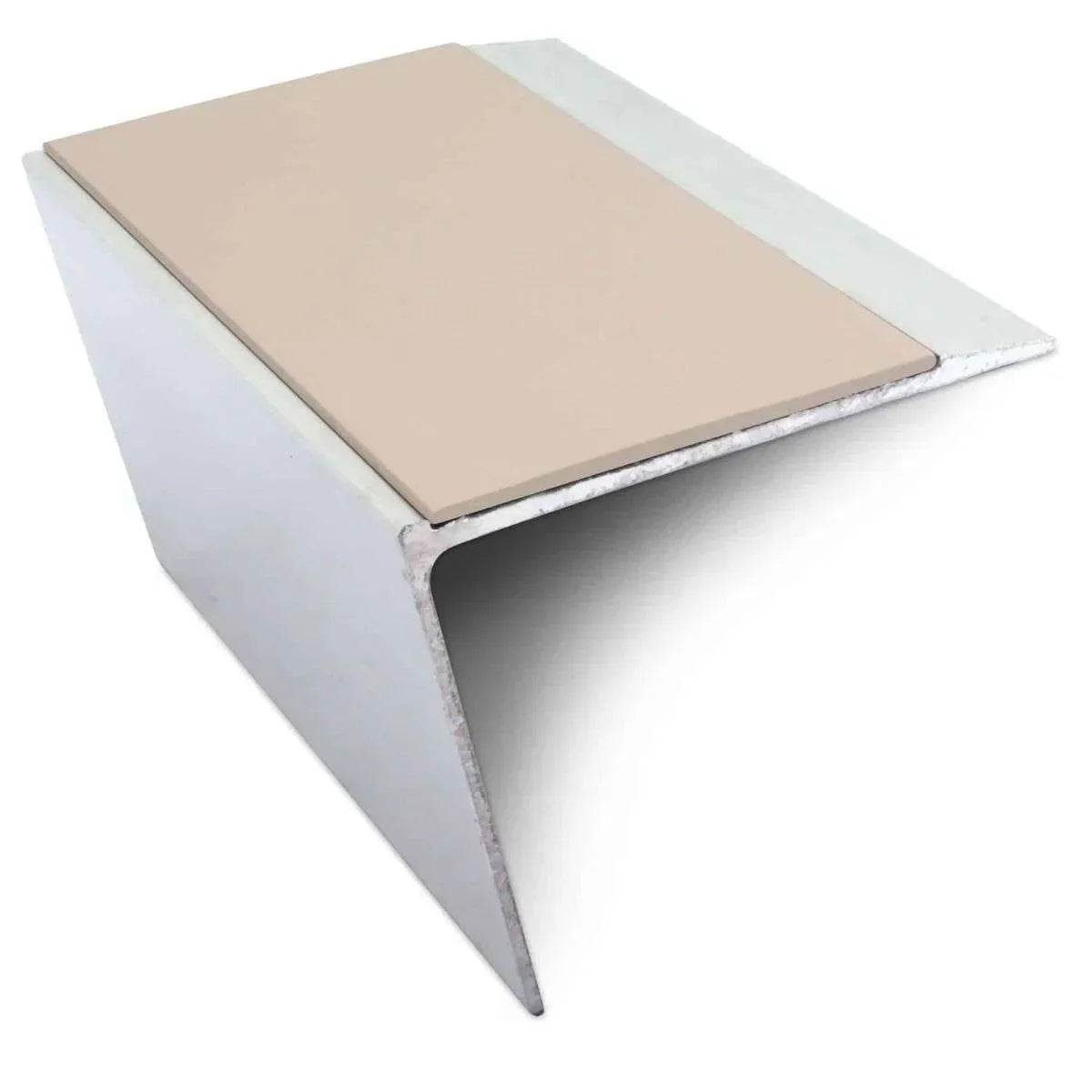  - NSL26 67x55mm DDA Aluminium Non-Slip Stair Nosing Edge Trim - Aluminium