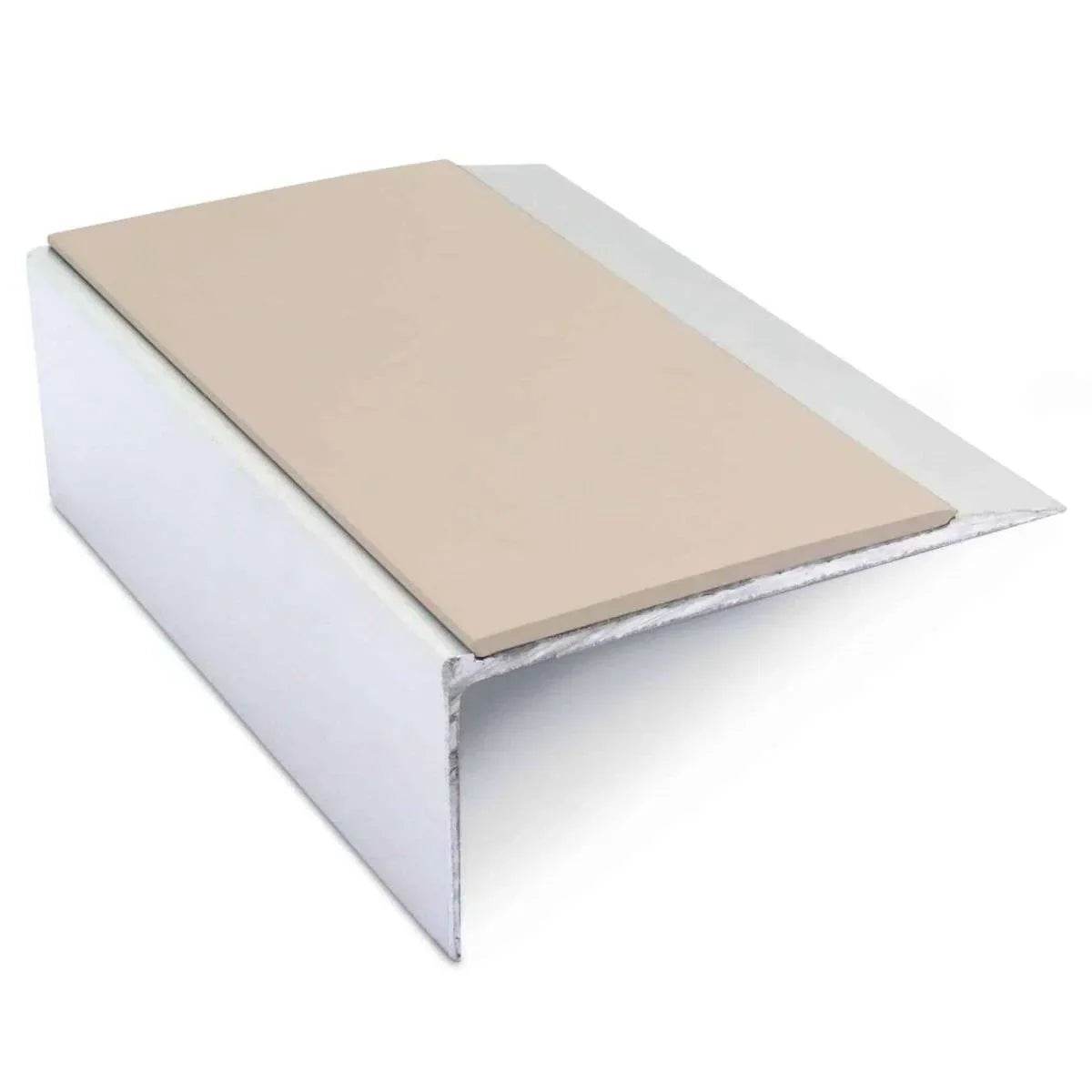  - NSL15 66x32mm Aluminum Non-Slip Stair Nosing Trim with PVC Insert - Aluminium
