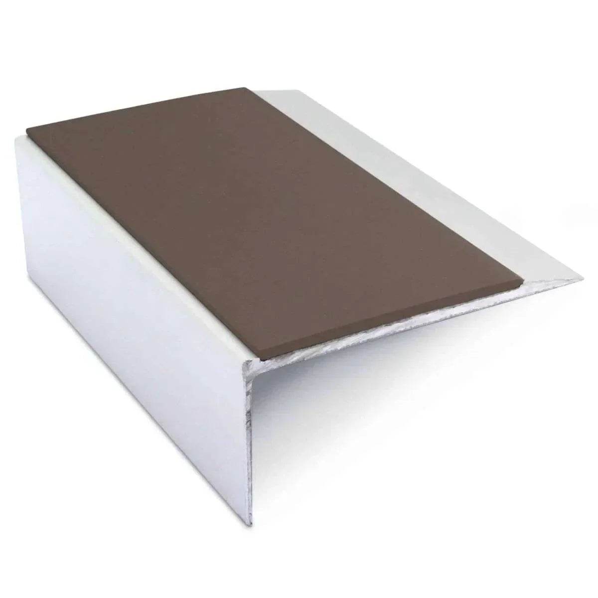  - NSL15 66x32mm Aluminum Non-Slip Stair Nosing Trim with PVC Insert - Aluminium