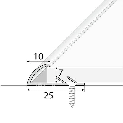 - C07 10mm Anodised Aluminium Single Edge Carpet Profile - Carpet Profile