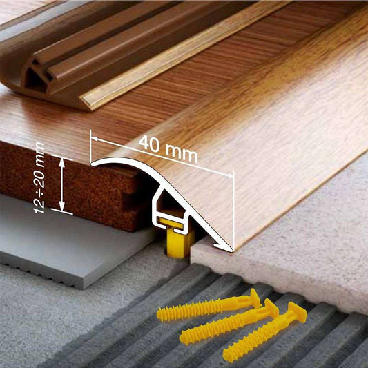 C40 40mm PVC Wood Effect Door Threshold Ramp Profile Trim - Inova Stair Nosings