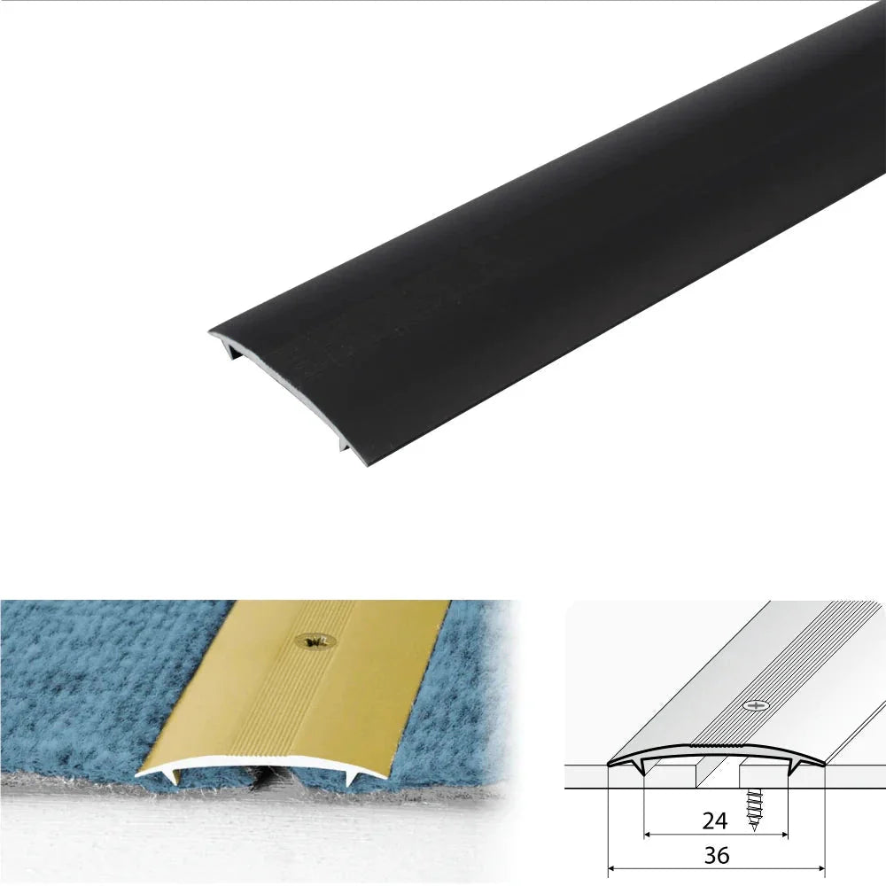 C68 36mm Anodised Aluminium Carpet Cover Strip Profile - Inova Stair Nosings