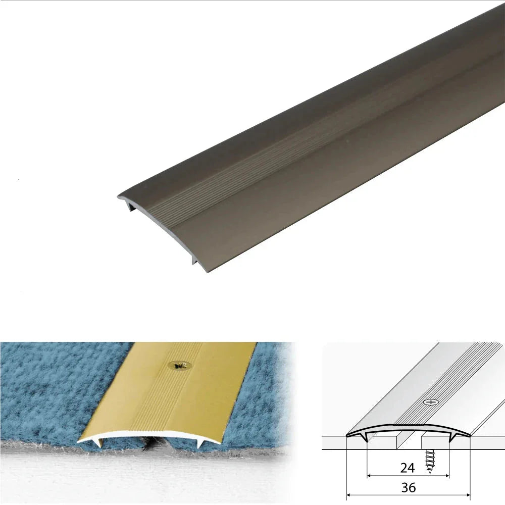 C68 36mm Anodised Aluminium Carpet Cover Strip Profile - Inova Stair Nosings