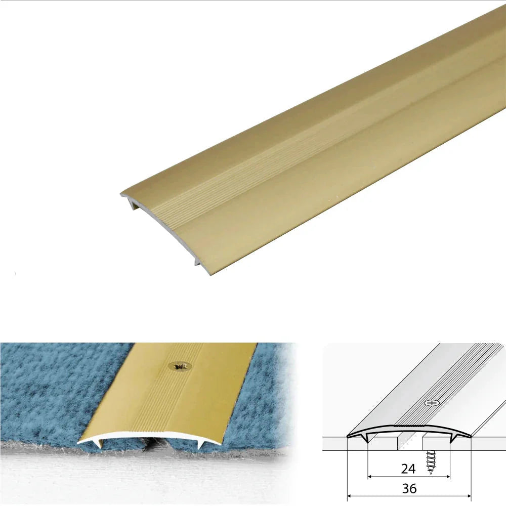 C68 36mm Anodised Aluminium Carpet Cover Strip Profile - Inova Stair Nosings