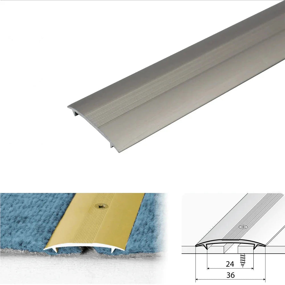 C68 36mm Anodised Aluminium Carpet Cover Strip Profile - Inova Stair Nosings