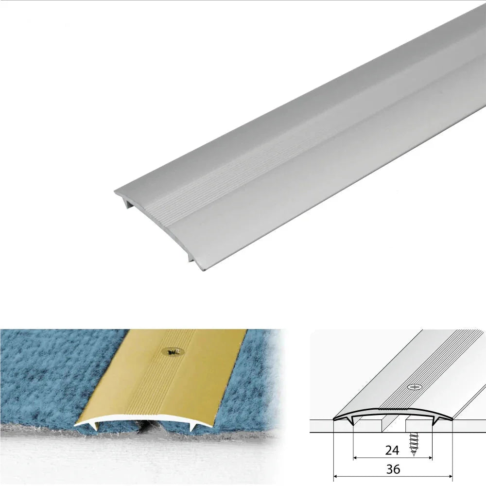 C68 36mm Anodised Aluminium Carpet Cover Strip Profile - Inova Stair Nosings