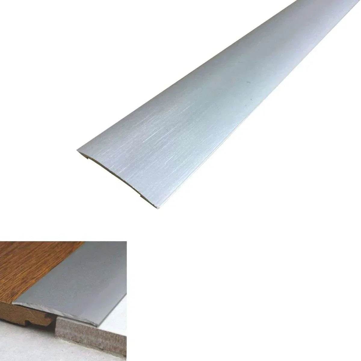  - CAS 38mm Self Adhesive Euro Cover Strip Wood Vinyl Tile Door Bar Threshold Trim - Aluminium