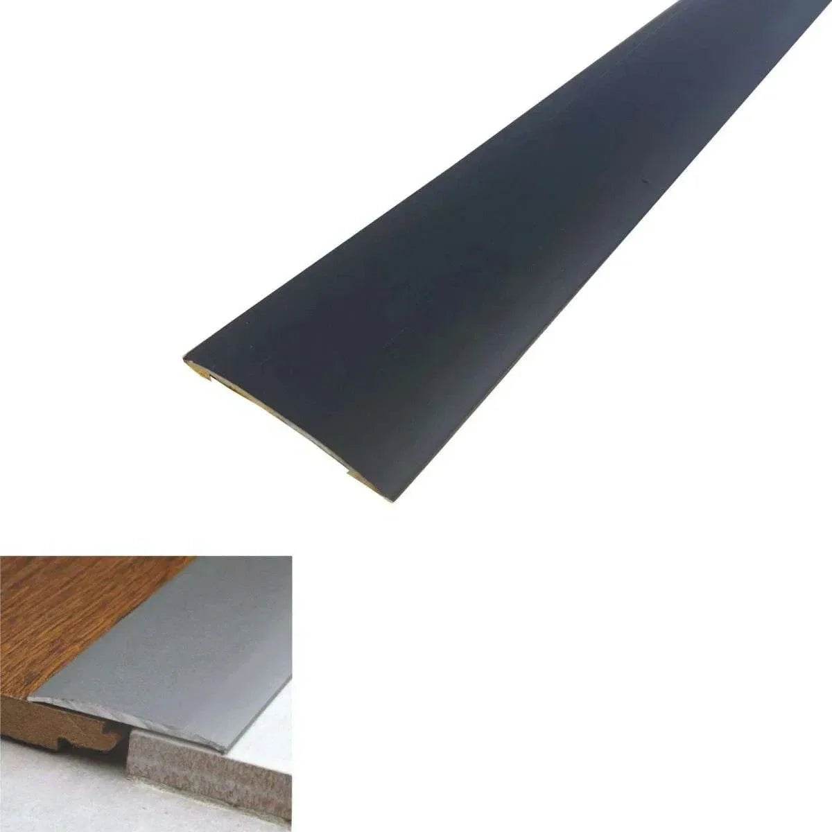  - CAS 38mm Self Adhesive Euro Cover Strip Wood Vinyl Tile Door Bar Threshold Trim - Aluminium