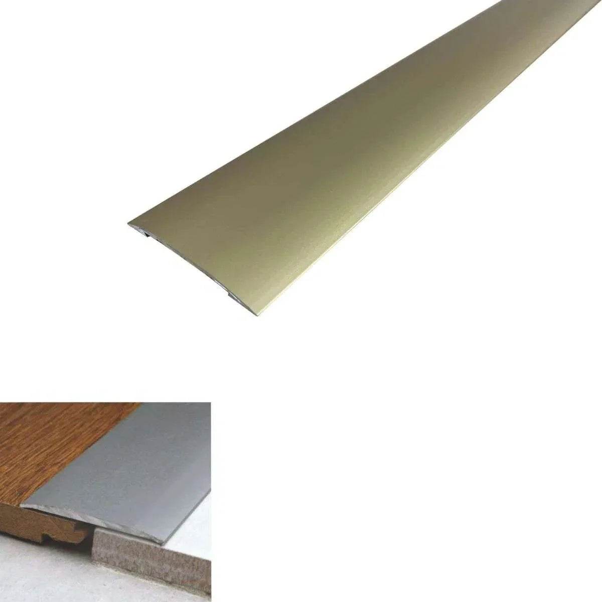  - CAS 38mm Self Adhesive Euro Cover Strip Wood Vinyl Tile Door Bar Threshold Trim - Aluminium
