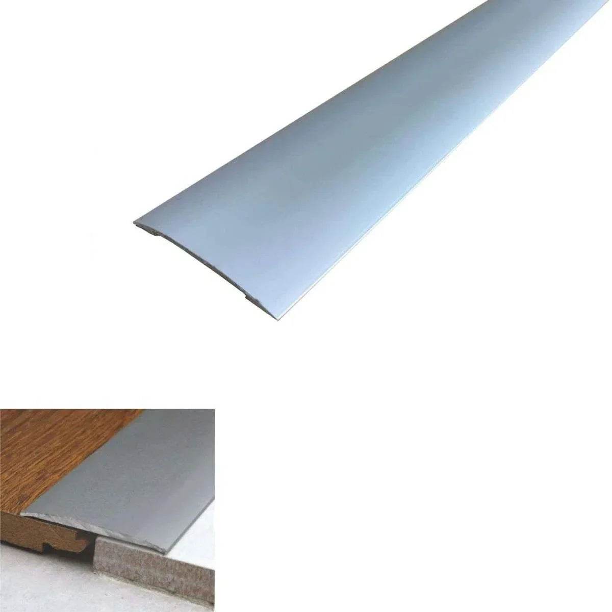  - CAS 38mm Self Adhesive Euro Cover Strip Wood Vinyl Tile Door Bar Threshold Trim - Aluminium