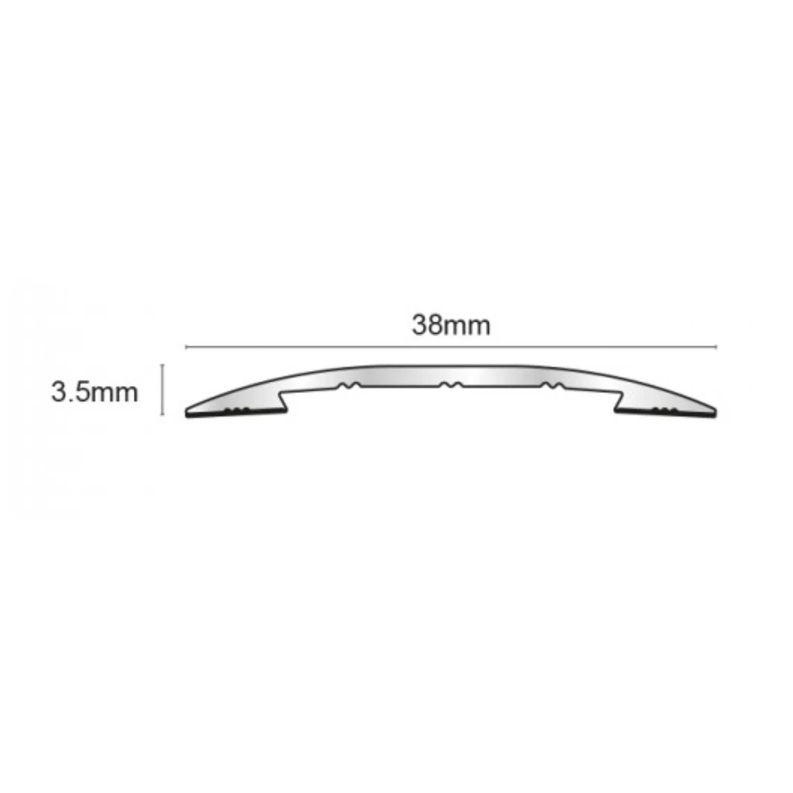  - CAS 38mm Self Adhesive Euro Cover Strip Wood Vinyl Tile Door Bar Threshold Trim - Aluminium