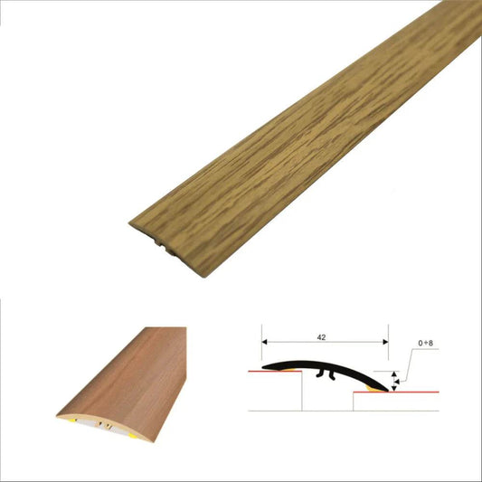  - 42mm PVC Wood Effect Self-Adhesive Door Threshold Strip M-M0200 - Aluminium