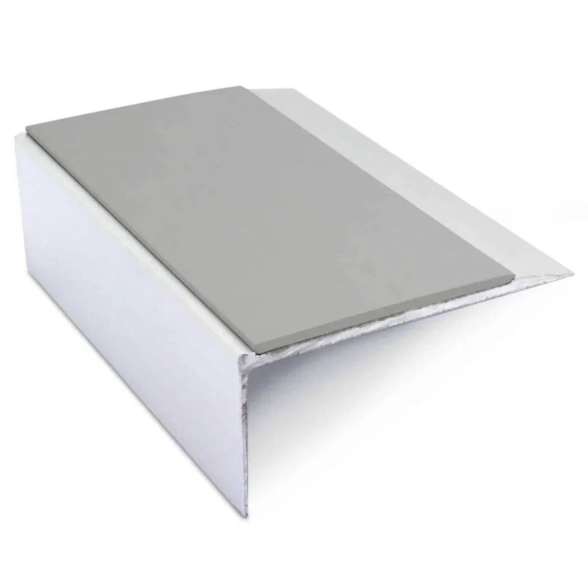 - NSL15 66x32mm Aluminum Non-Slip Stair Nosing Trim with PVC Insert - Aluminium