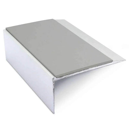  - NSL15 66x32mm Aluminum Non-Slip Stair Nosing Trim with PVC Insert - Aluminium