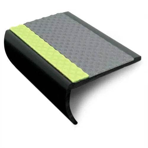  - ASB 65x36mm Non-Slip Tredsafe PVC Stair Nosing - Slimline Aluminum - Stair Nosing
