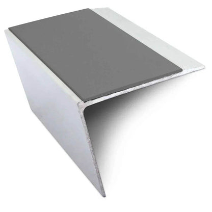  - NSL26 67x55mm DDA Aluminium Non-Slip Stair Nosing Edge Trim - Aluminium