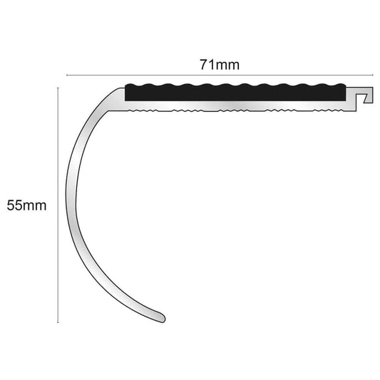  - NHD08 – 71 x 55mm – Tredsafe Non Slip Stair Nosing - 