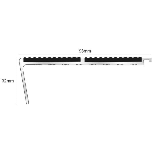 - NHD12 – 93 x 32mm – Tredsafe Non Slip Stair Nosing - 