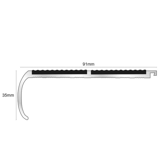  - NHD13 – 91 x 35mm – Tredsafe Non Slip Stair Nosing - 