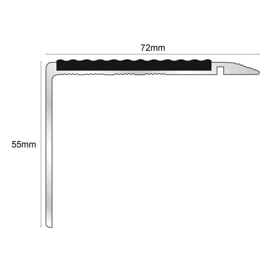  - NHD22 – 72 x 55mm – Tredsafe Non Slip Stair Nosing - 