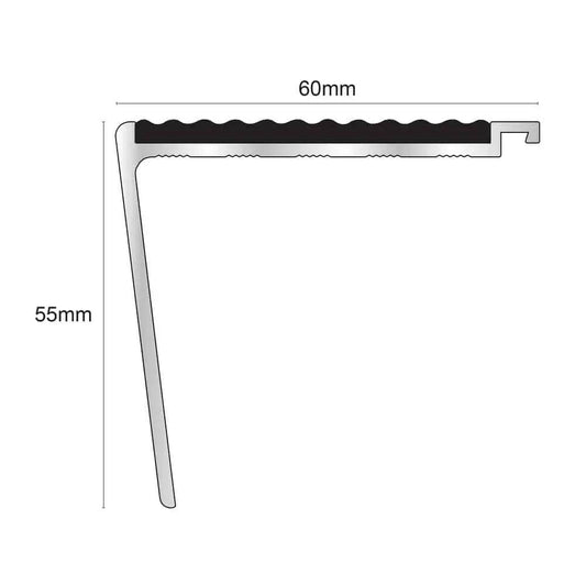 - NHD24 – 60 x 55mm Tredsafe Non Slip Stair Nosing - 