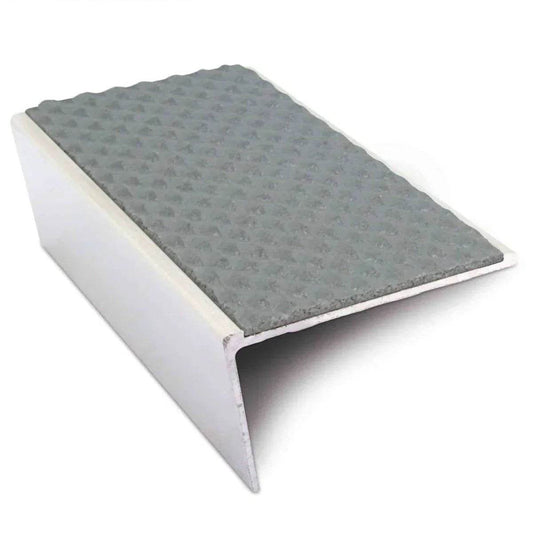  - NSL02 Tredsafe 57 x 32mm Aluminium Non Slip Stair Nosing Rakeback Edge Trim With Pvc Insert - Tredsafe Nosing Edge Trim
